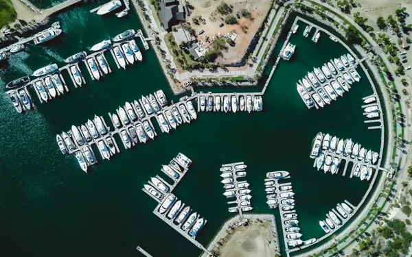 Aerial view of Marina Puerto Los Cabos