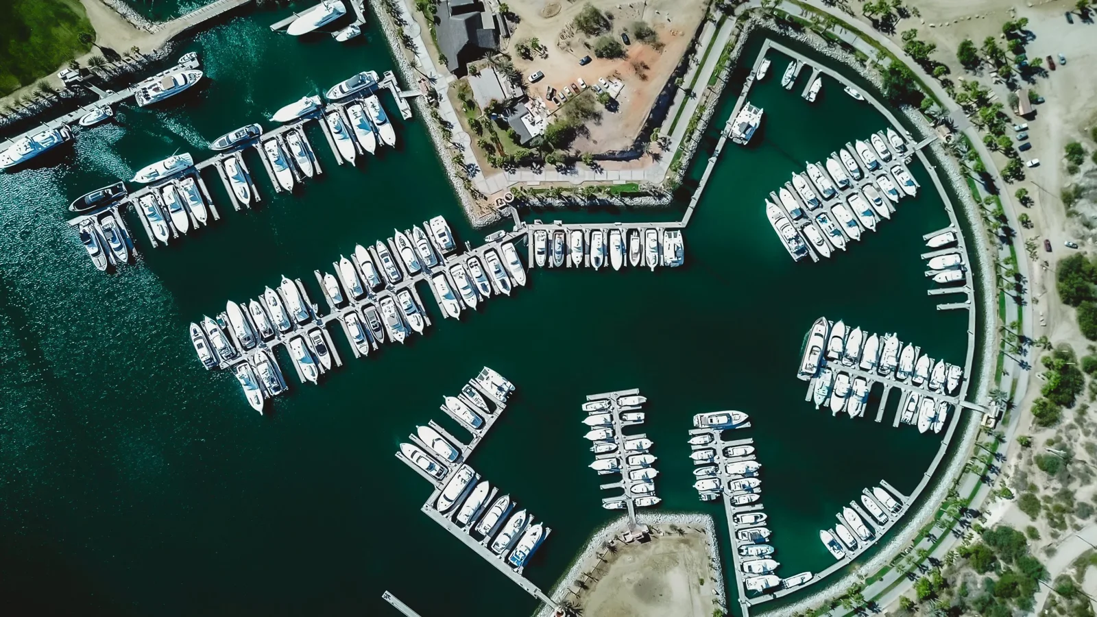 Aerial view of Marina Puerto Los Cabos