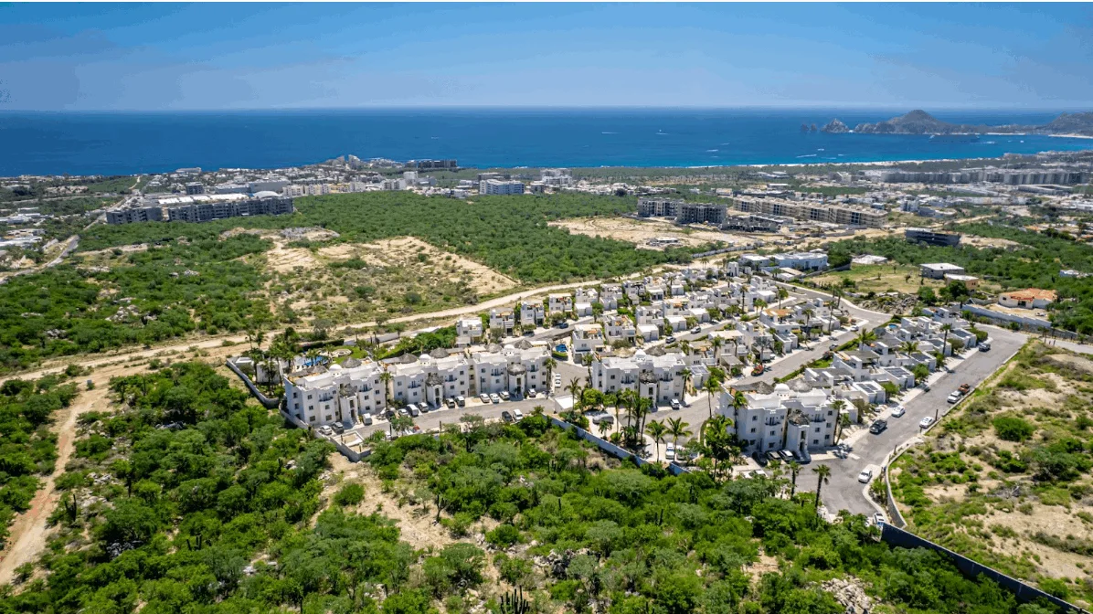 Aerial view of the La Vista residential area in El Tezal, Cabo San Lucas